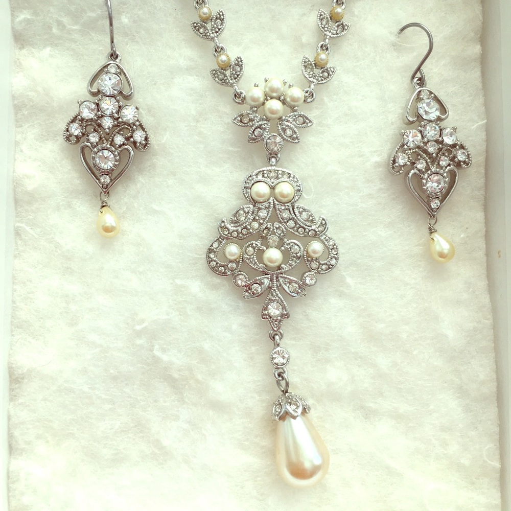 Matching necklace and earring set